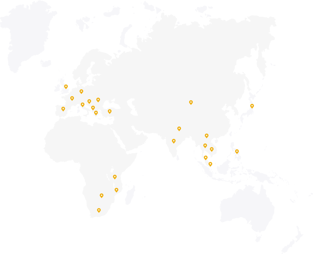 Grey Map with yellow pins